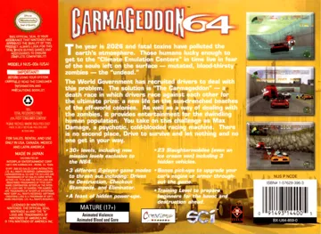 Carmageddon 64 (USA) box cover back